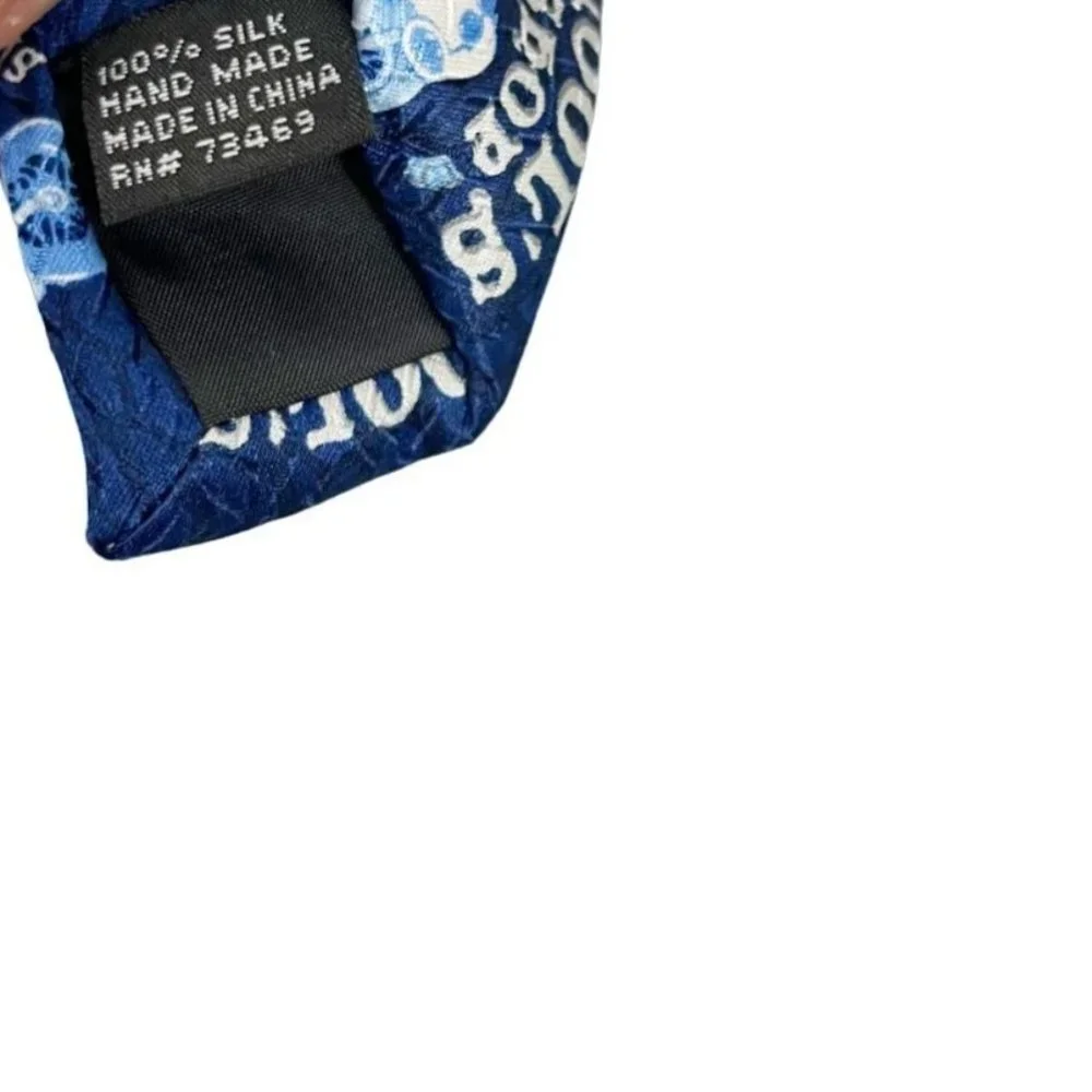 Peanuts Snoopy Joe Cool's Bike Shop Navy Blue‎ Silk Tie Novelty Print